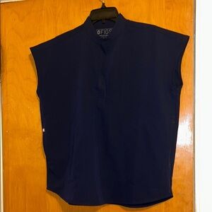 Figs Navy Blue Casual Button Down Shirt Relaxed Fit